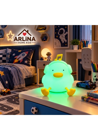 Sevimli Ördek Gece Lambası Rgb Renk Değiştiren Dokunmatik Silikon Bebek Çocuk Odası Şarjlı Led