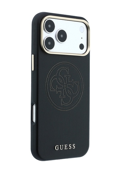 Apple iPhone 18 Pro Max Uyumlu Kılıf Guess Lisanslı M-safeli Pu Delikli 4g Ve Yazı Logolu Kapak Siyah