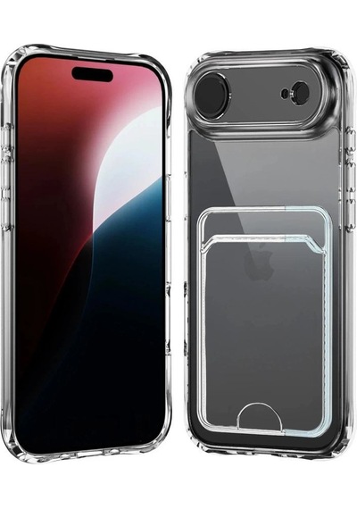 Apple iPhone Uyumlu,  17 Air Kart Şeffaf Silikon - Şeffaf