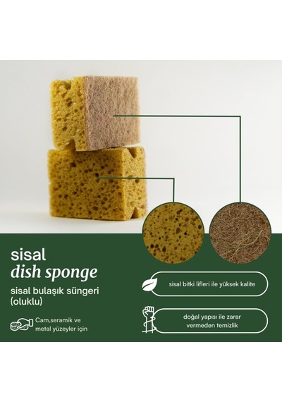 Sisal 5'li Bulaşık Süngeri Oluklu Sb1002