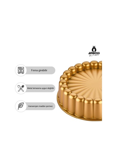 Tr Ametist 26 Cm Döküm Tart Kalıbı Gold Genel