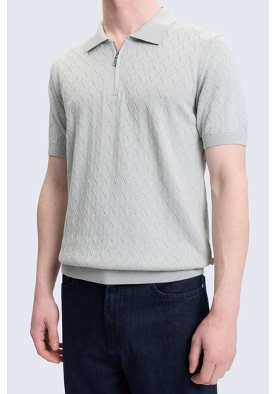 Hatemoğlu Gri Regular Fit Polo Yaka Pamuklu Tişört