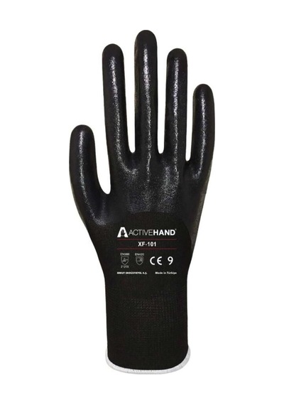 Activehand Xf-101 Nitril Hassas Montaj Eldiveni Siyah