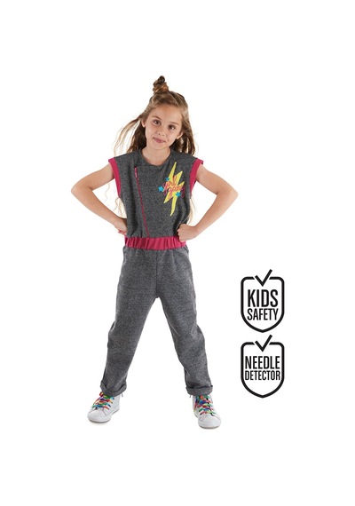 Denokids Mushi Girl Gang Kız Çocuk Salopet Çok Renkli