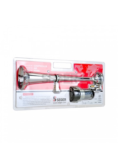 Seger 12 Volt Krom Tek Borulu Kompresörlü Marin Korna