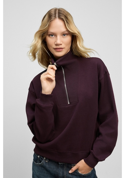 Grimelange Endora Kadın Yumuşak Polarlı Kumaşlı Yakası Fermuarlı Regular Bordo Sweatshirt Bordo Grimelange Endora Kadın Yumuşak Polarlı Kumaşlı Yakası Fermuarlı Regular Bordo Sweatshirt Bordo