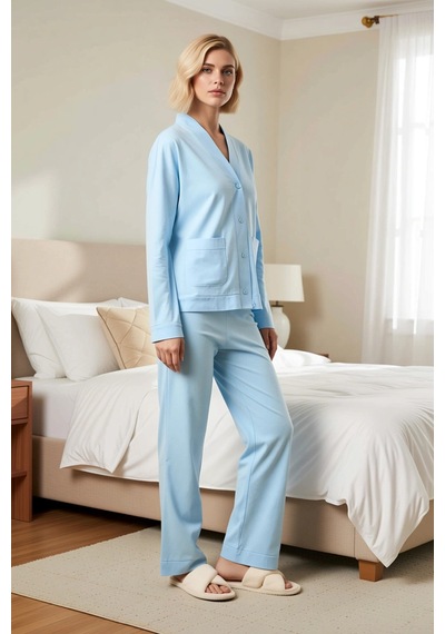 Benerly Kadın V Yaka Düşük Kol Uzun Kollu Relaxed Kalıp Örme Pijama Takım Çok renkli Benerly Kadın V Yaka Düşük Kol Uzun Kollu Relaxed Kalıp Örme Pijama Takım Çok renkli