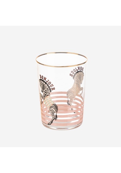 Zebra Pembe Cam Su Bardağı 500 Ml