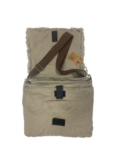 Old Cotton Cargo Vintage Salaş Orta Boy Unisex Günlük Çapraz Postacı Tablet Çantası M 32 Cm X 27 Cm Bej