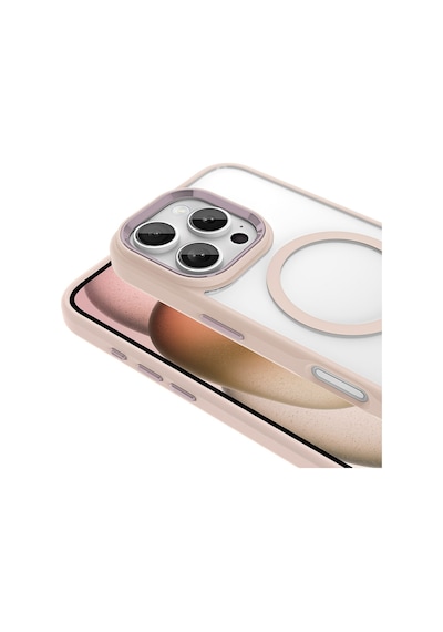 Apple Uyumlu iPhone 16 Pro Max Kılıf Magsafe Şeffaf Arka Yüz Kamera Yükseltili Silikon Nourthkingdom Gold