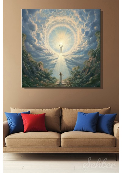 Lourry Legarde'ın Eternal Radiance İsimli Dini Temalı Eseri Dijital Kare Kanvas Tablo 4284 Çok Renkli