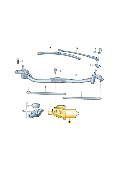 Skoda Fabia 3 2015-2018 Ön Cam Silecek Motoru 5jb955113