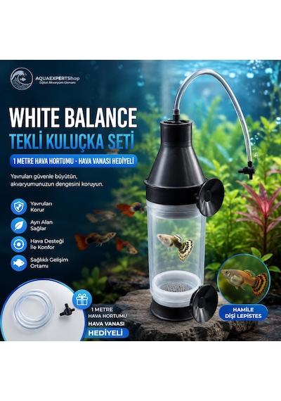 Tekli Akvaryum Kuluçka Makinesi Seti Ciklet Ve Ağızda Kuluçka Yapan Türler İçin Özel 1 Metre Hortum Ve Vana Hediyeli