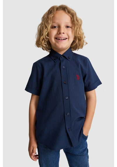 U.S. Polo Assn. U.s. Polo Assn. Erkek Çocuk Lacivert Gömlek Kısa Kollu 50326122-vr033