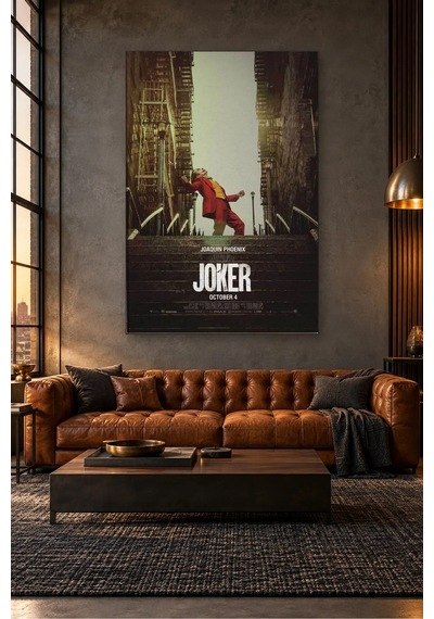 Fida Merdivenlerde Dans Eden Joker Film Afişi Canvas Tablo Çok Renkli
