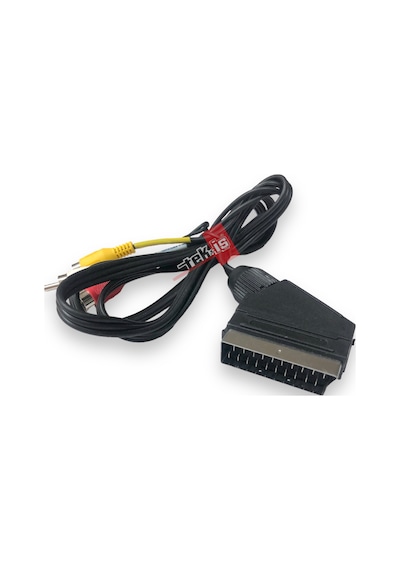 Tek-iş Scart 3 Rca Video Audio 3 Tos Uydu Dvd Kablo Lcd Tüplü Televizyon Uydu Bağlantı 1.2mt