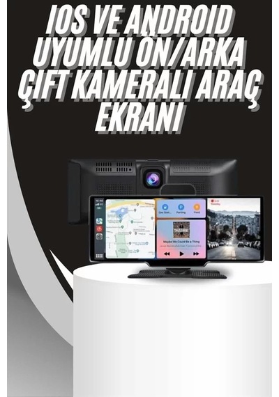 Hepsi 4k 10.2 İnç Çift Kameralı Araç Multimedya Ekranı Carplay Kablosuz Tüm Cihazlara Uyumlu Najmaddin