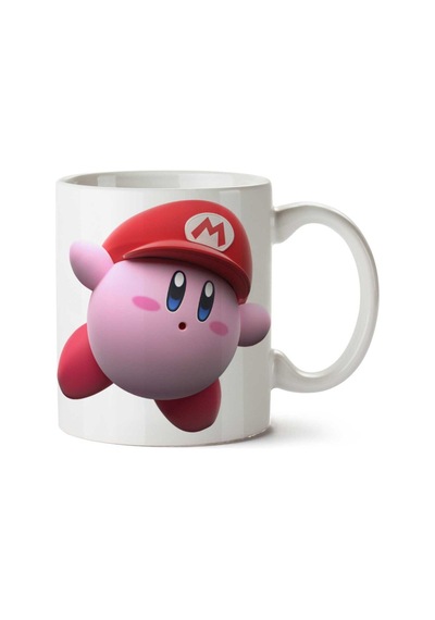 Kirby-png-picture Mario İki Tarafı Baskılı Kupa Bardak Çok Renkli