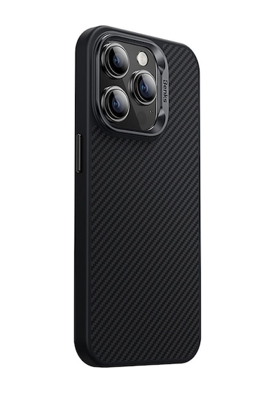 Apple Uyumlu iPhone 15 Pro Max Kılıf Karbon Fiber Magsafe Şarj Özellikli Benks Hybrid Armorpro 600d Kevlar