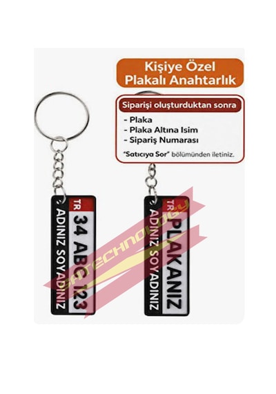 Kişiye Özel Plaka Anahtarlık Kırmızı