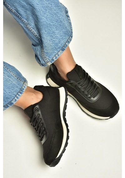 Fox Shoes Z973541804 Siyah Kumaş Kadın Spor Ayakkabı Sneakers