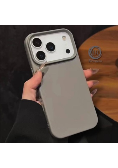 Apple Uyumlu iPhone 17 Pro Kılıf Kamera Çıkıntılı Yumuşak Silikon İçi Kadife Lansman Kapak . Gri