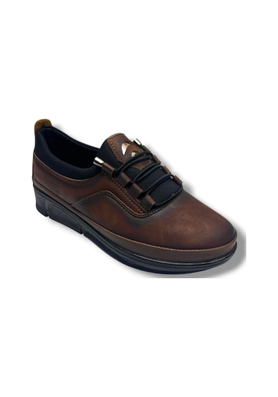 Mehtap 1170-26 Yağlı Deri Anatomik Slip On Comfort Kadın Ayakkabı Taba