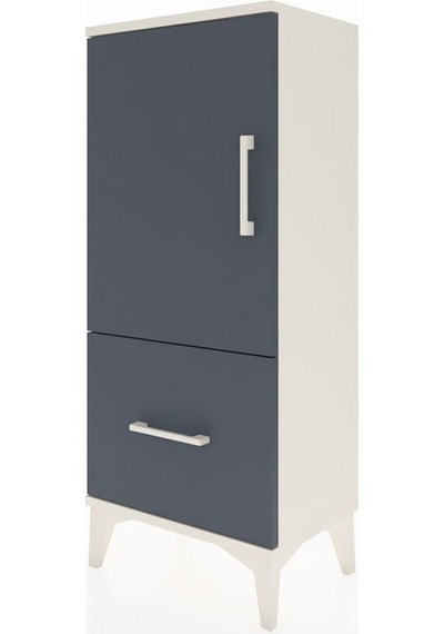 Arges Komodin 2 Raflı Tek Çekmeceli Tek Kapaklı 44x30x106 Aytaşı-antrasit Aytası
