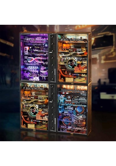 Rokr Mr03s Hip-hop Street Marble Run Dıy Mechanical 3d Puzzle Maket Model Seti 3d Model Kit Detaylı Dekoratif Hobi Seti Hareketli Ve Işıklı