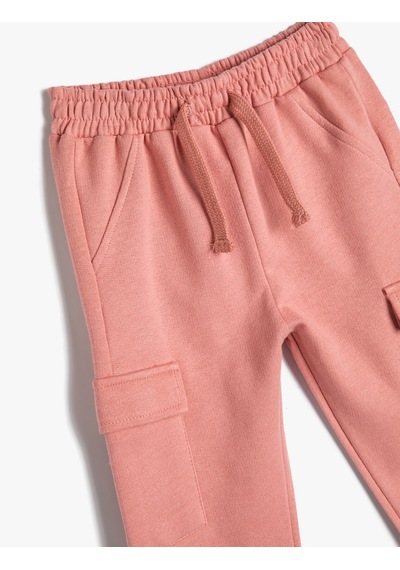 Koton Basic Kargo Jogger Eşofman Altı Cepli Beli Lastikli Pembe 4wmg40161ak Gül