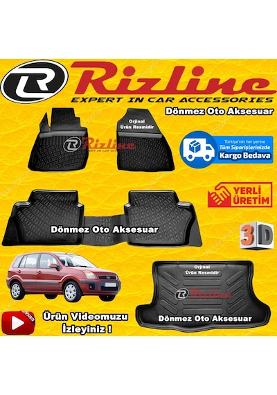 Ford Fusion 3D Paspas +Bagaj Havuzu Siyah 2002-2012 Arası Rizline N11.9088