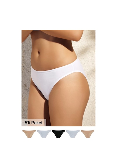 Pierre Cardin 2055 Beşli Slip Külot - Beyaz-ten-siyah mix color