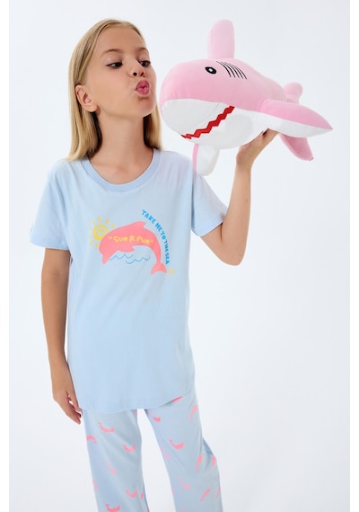 Rolypoly Kız Çocuk Mavi Pijama Takım Mavi