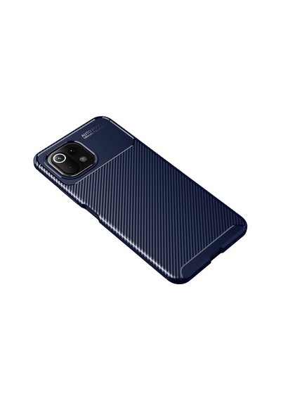 Xiaomi Mi 11 Lite Uyumlu Kılıf Auto Focus Karbon Kapak - Lacivert