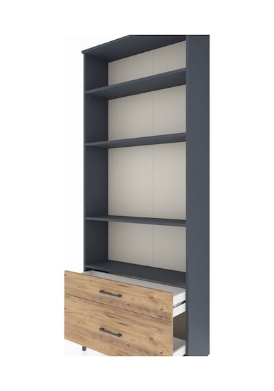 Arges Dolap 4 Raflı 2 Çekmeceli 88x30x221 Antrasit-çam Antrasit