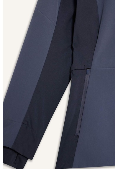 Defacto Su İtici Slım Fıt Kapüşonlu Fermuarlı Softshell Mont G0237ax26spın50 İndigo-ın50