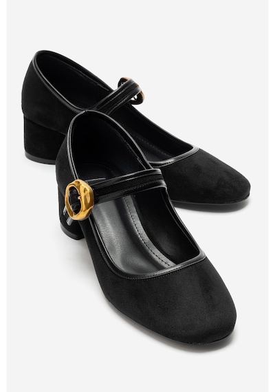 Luvi Shoes Merel Siyah Süet Kadın Kalın Topuklu Ayakkabı Luvi Shoes Merel Siyah Süet Kadın Kalın Topuklu Ayakkabı