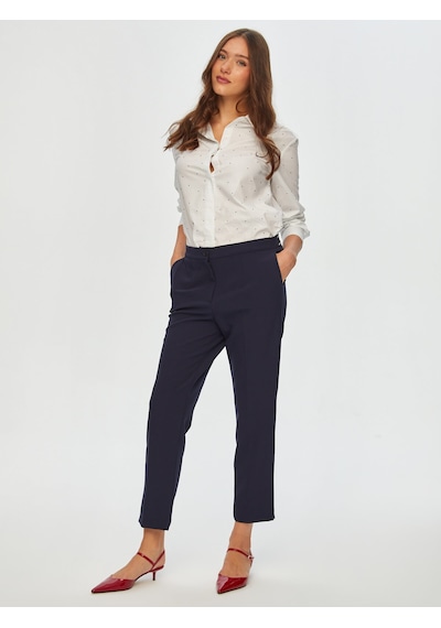 Faik Sönmez Arka Kemeri Lastikli Slim Fit Pantolon 00088 B0008820 Lacivert