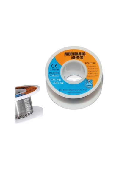 Mechanic Lehim Teli 0.8mm 42gr %63 Sn %37 Pb Fluxlu Profesyonel Smd Ve Mikro Lehim Teli