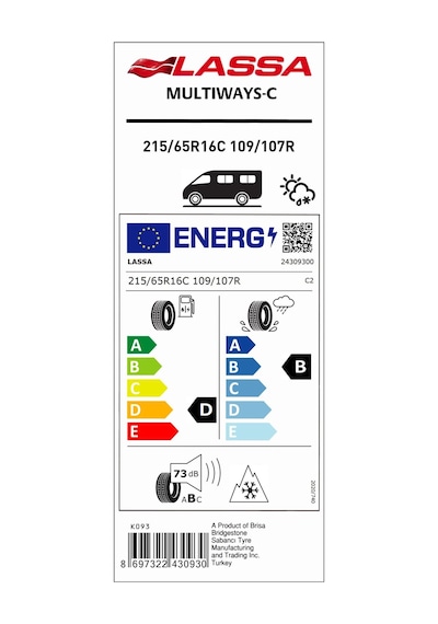 Lassa Lassa Multıways-C 215/65 R16C 109/107R Dört Mevsim Lastiği 2026