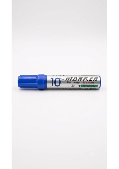 Fenlot Jumbo Permanent Marker Kalem Seti 6'lı 4 Siyah, 2 Mavi - 10 Mm Geniş Kesik Uçlu Kalıcı Markör Kalem