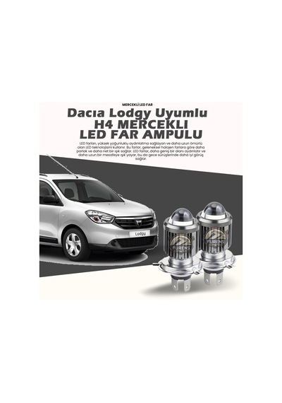 Dacia Lodgy Için Uyumlu Şimşek Etkili Mercek Led Xenon Oto Ampulu Çift Renk