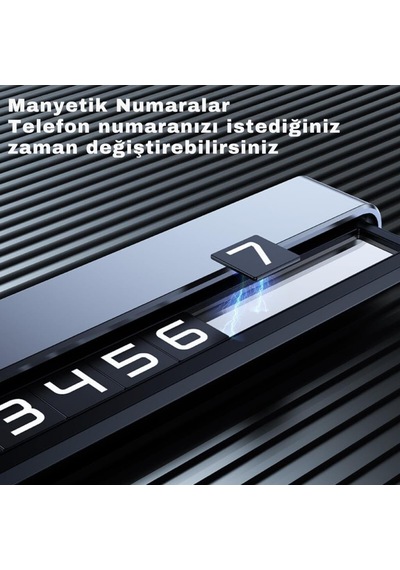 Premıum Gizlenebilir İki Numaralı Alüminyum Araç Park Numaratörü Araç Geçici Park Numaratörü Gr