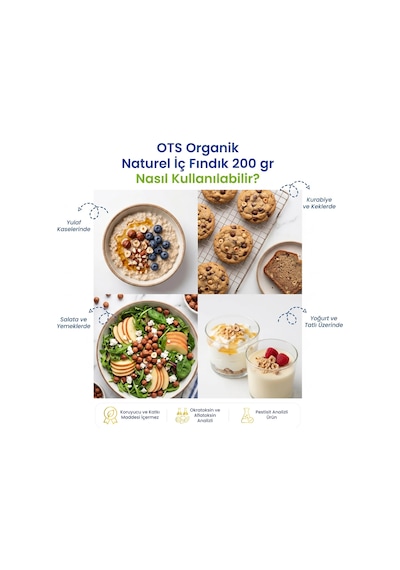 Ots Organik Naturel İç Fındık 200 G