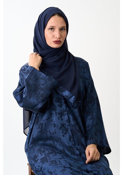 Şakika Kadın Sahar Luxe Abaya Ferace & Şal - Standart Beden & Farklı Boy Lacivert