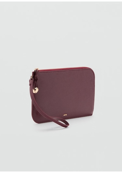 Mango Mini Boncuklu Pochette Şık Clutch Çanta Bordo - Kırmızı