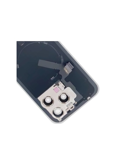 Pazly Apple Uyumlu iPhone 15 Pro Max Cam Pil Arka Kapak, Flaş Braketi + Kablosuz Şarj Siyah