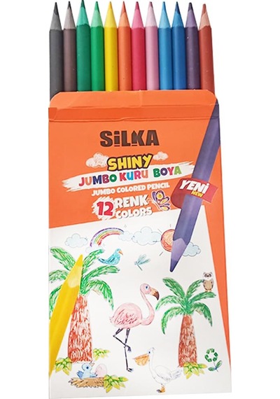 Silka Kuru Boya Jumbo 12 Renk Tam Boy 1 Paket 12'Li
