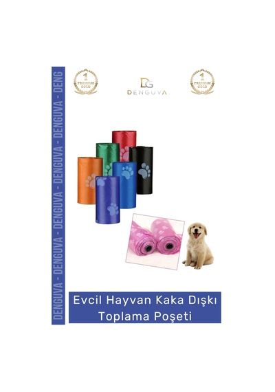 Kakapoşeti Köpek Kaka Poşeti Sızdırmaz Dayanıklı Hijyenik Evcil Hayvan Malzemesi 4 Paket 60 Adet Ru