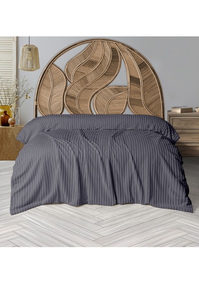 Dolce Bonita Home Wellsoft Fitilli Battaniye 200x220 Gri - Uyku Bandı Hediyeli Grı Gri